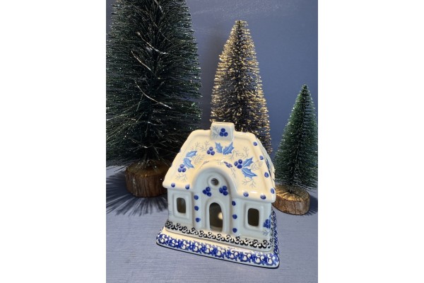 A07 Bunzlau Kersthuisje Waxinelichthouder 2984 Waxinelichthouder